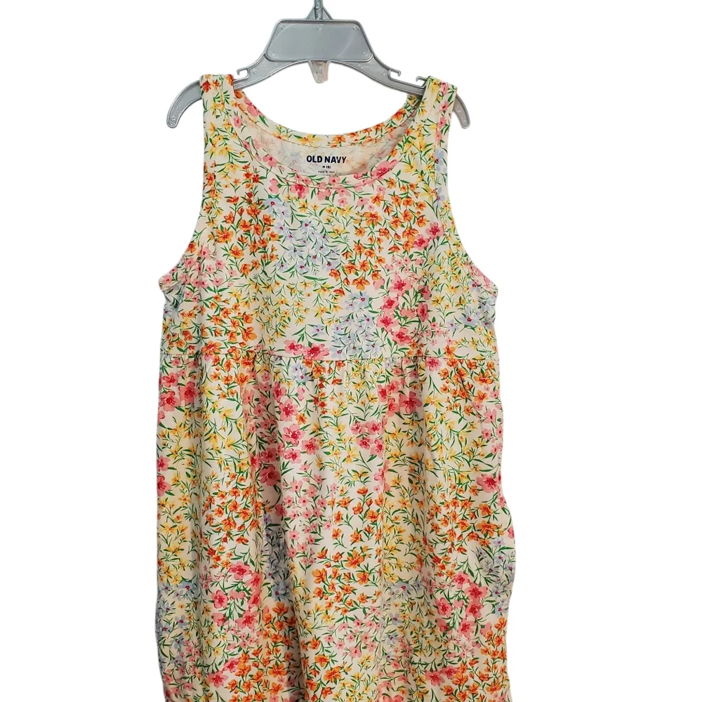 New Old Navy Sleeveless Girls Boho Tiered‎ Floral Pastel Dress Size M (8)